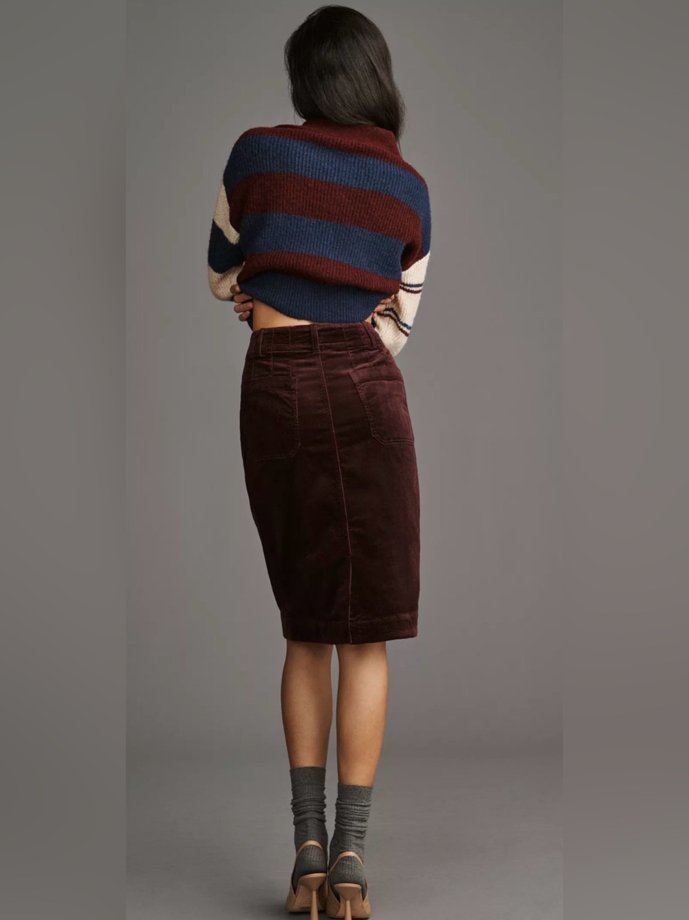 Anthropologie Maeve Colette Corduroy Pencil Skirt Size Medium - Picture 3 of 11